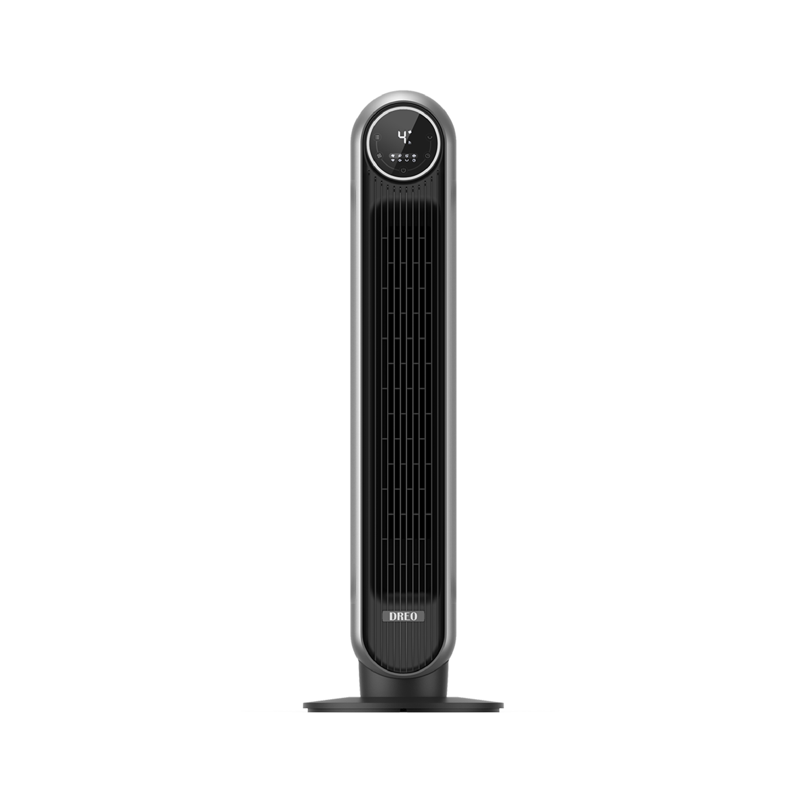 Dreo 36 Inch Quiet  Tower Fan, 90°Oscillating Bladeless Fans with 4 Speeds, 4 Modes, 8H Timer, Black Silver