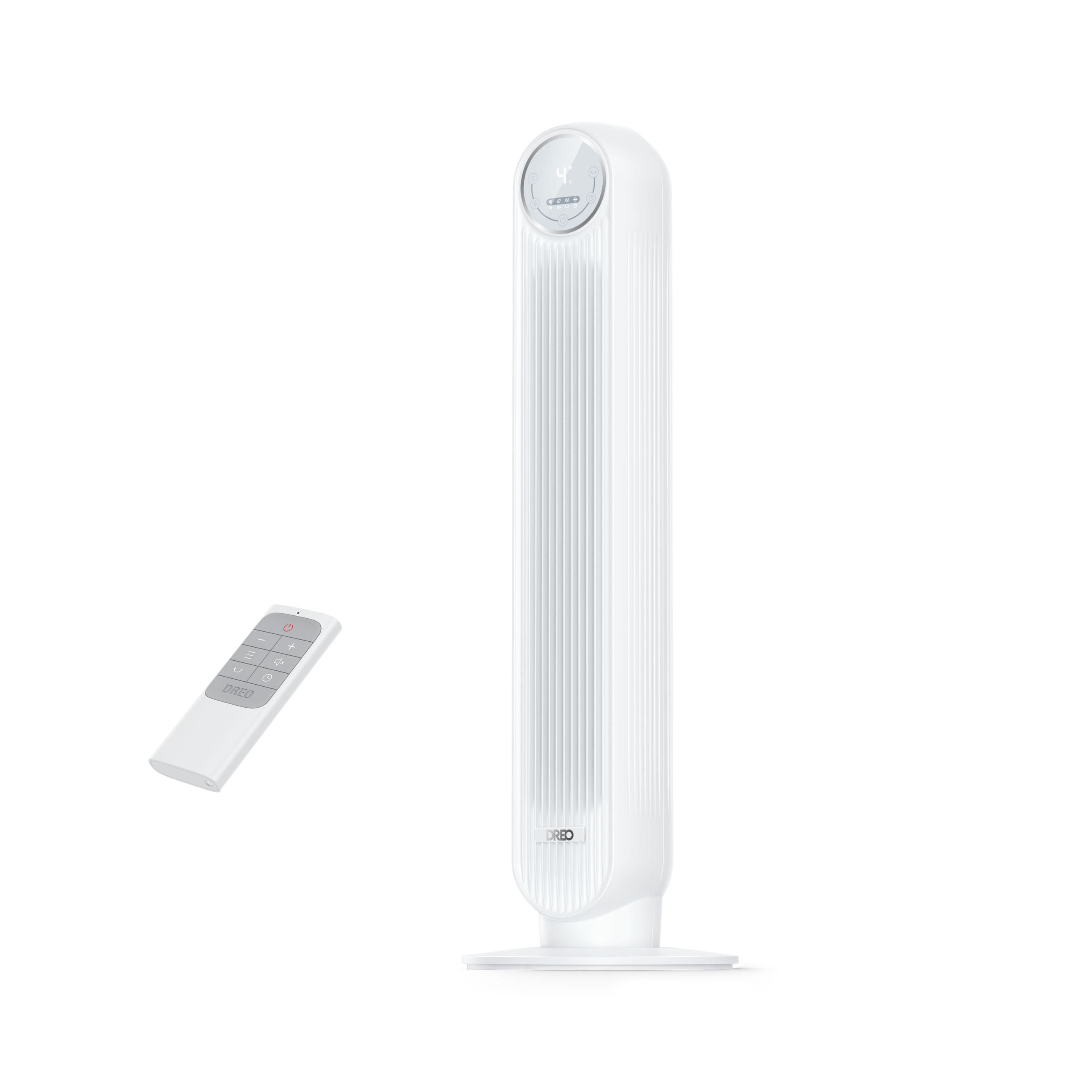 Dreo Tower Fan, Fans, Quiet Cooling Fan, 90°oscillating fan with 12 Modes, Tower Fan with Remote, Large LED Display, Touch Control, Timer, Bladeless Standing Fans for home, Floor fan, DR-HTF007 White